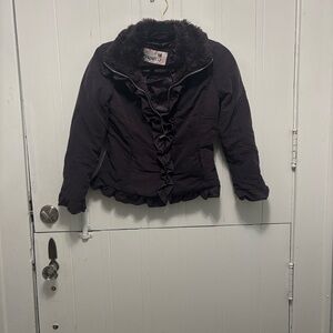 Girls Purple Ruffled Jacket